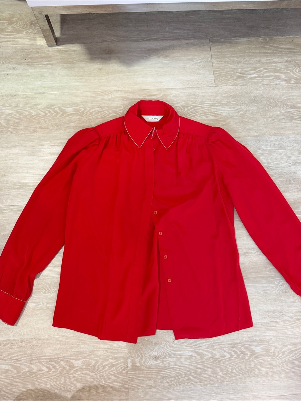 Vintage St John Red Blouse